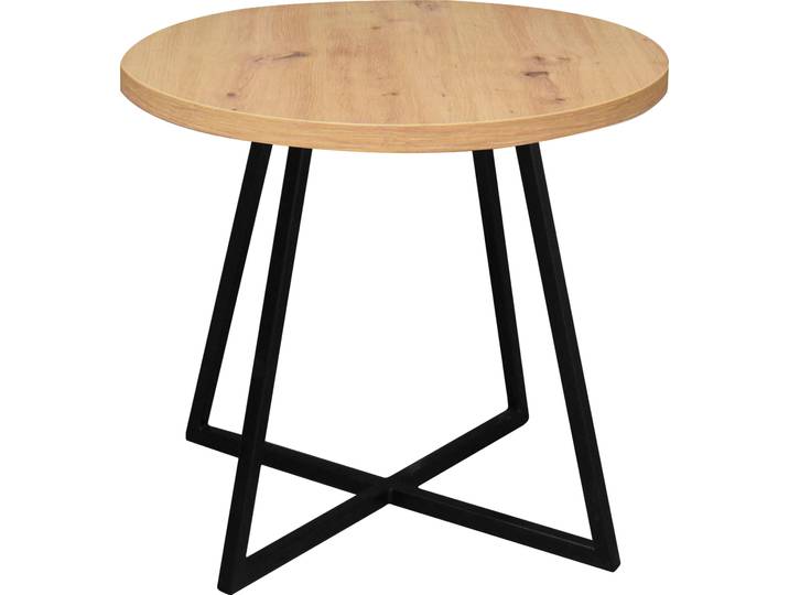 Couchtisch MÄUSBACHER Couchtisch rund , braun (schwarz, asteiche), H:50,5cm, Tische, Couchtisch, Couchtisch rund Durchmesser 60cm, Metallgestell