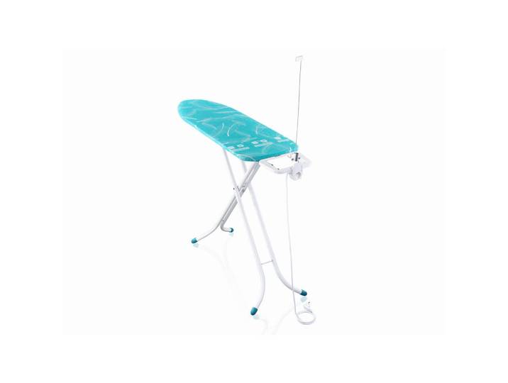 Leifheit Bügelbrett AIR Board M Compact Plus, Türkis, Metall, 78 cm Schubladen, 40x158x141 cm, Bügeleisenablage, Haushaltsreinigung, Wäschepflege, Bügelbretter