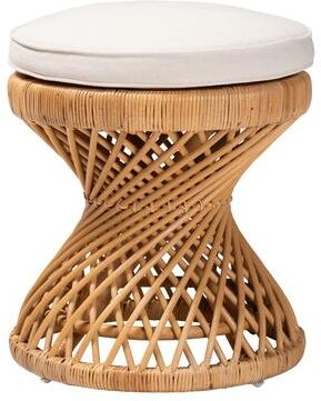bali & pari Borneo Bohemian Light Honey Rattan Footstool