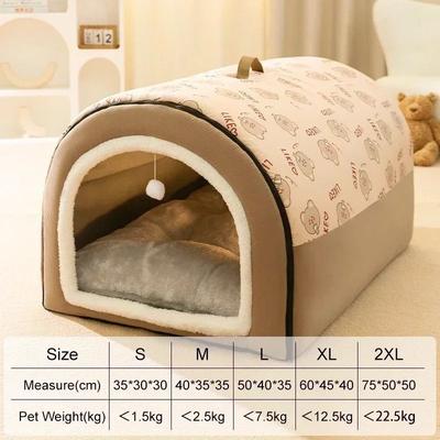 Uplifted Goods Cozy Removable Winter Pet House coffee m