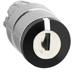 Schneider Electric ZB4BG03 Schlüsselschalter, Frontelement, Harmony XB4, Metall, 22mm, schwarz, 3 Stellungen, rastend
