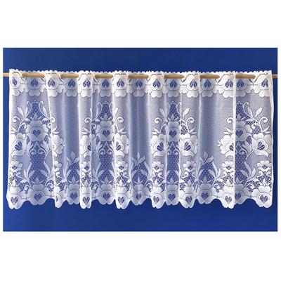 Scheibengardine WECKBRODT "Marburg" Gr. 3, weiß, B:160cm H:42cm, Jacquard, Polyester, Gardinen, Bistro, Jacquard, strukturiert, floral, geblümt, Gardine, Store