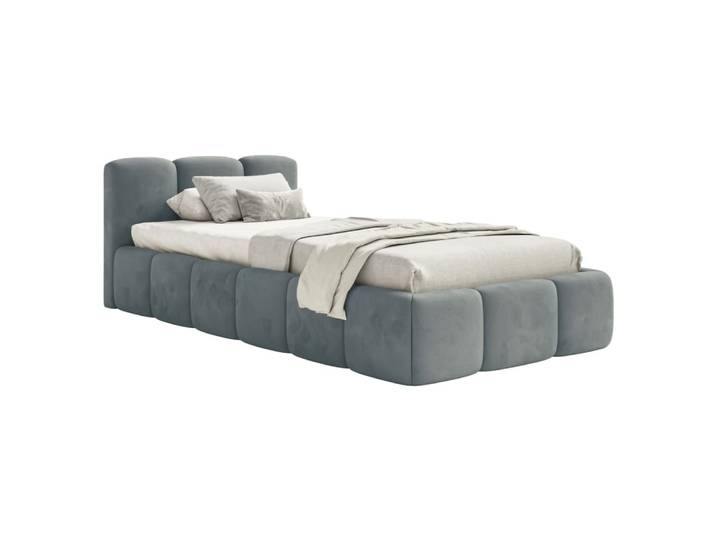 Lit rembourré 90x200, velours gris