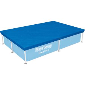 Bestway Poolabdeckung 58103, aus PE, blau, mit Spannseil, für Pools 221 x 150 cm, UV-beständig, Planenmaß 224 x 154 cm