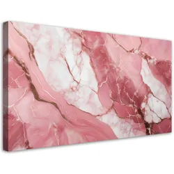 LEINWANDBILD Rosa Marmorstein-Goldelemente 80x40cm