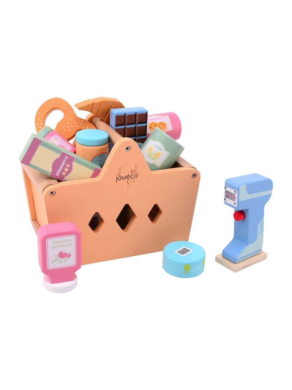 Jouéco Filled Wooden Shopping Basket