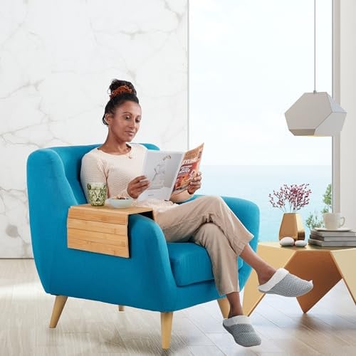 Relaxdays Armleuning dienblad bamboe bruin of zwart