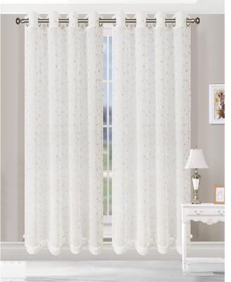 Superior Embroidered Delicate Flower Sheer Grommet Curtain Panel - (Set of 2)