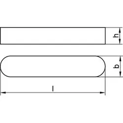DIN 6885 - Stahl blank - Form A - Passfedern - 16x10x80