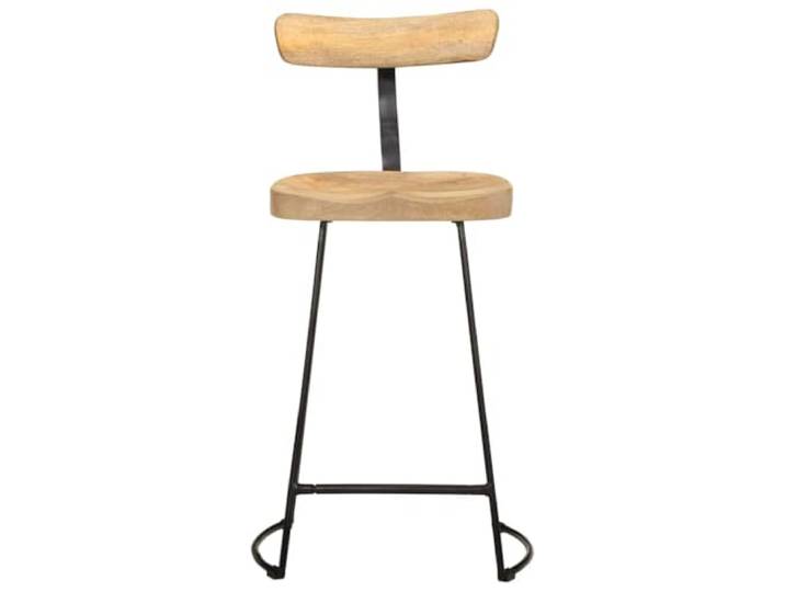 Barhocker, 2-teilig, 49 x 43 x 88 cm, Mangoholz, Füße aus Metall Bequeme Rückenlehne, integrierte Fußstütze, nachhaltiges tropisches Holz, einzigartige natürliche Variationen