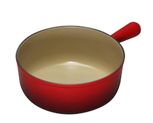 Le Creuset geëmailleerde gietijzeren fonduepan rood 22cm