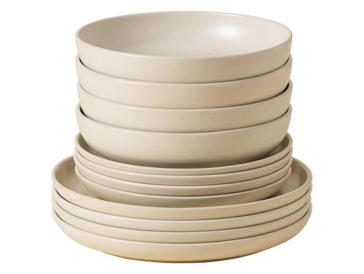 Costa Nova Kombiservice Pacifica, Creme, Keramik, 12-teilig, Handmade in Europe, Essen & Trinken, Geschirr, Geschirr-Sets, Kombiservice