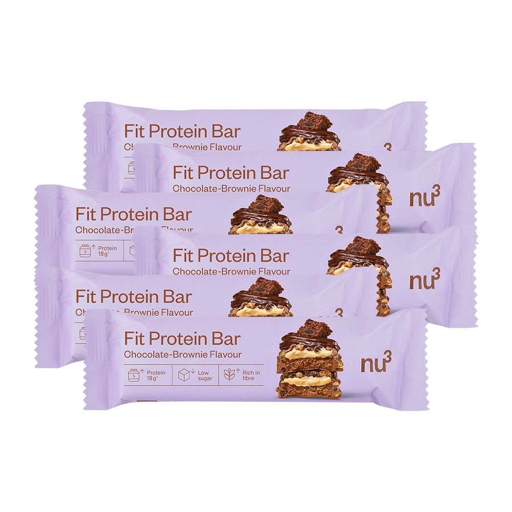 6 x nu3 Fit Protein Bar, Chocolate-Brownie 6x55 g Riegel