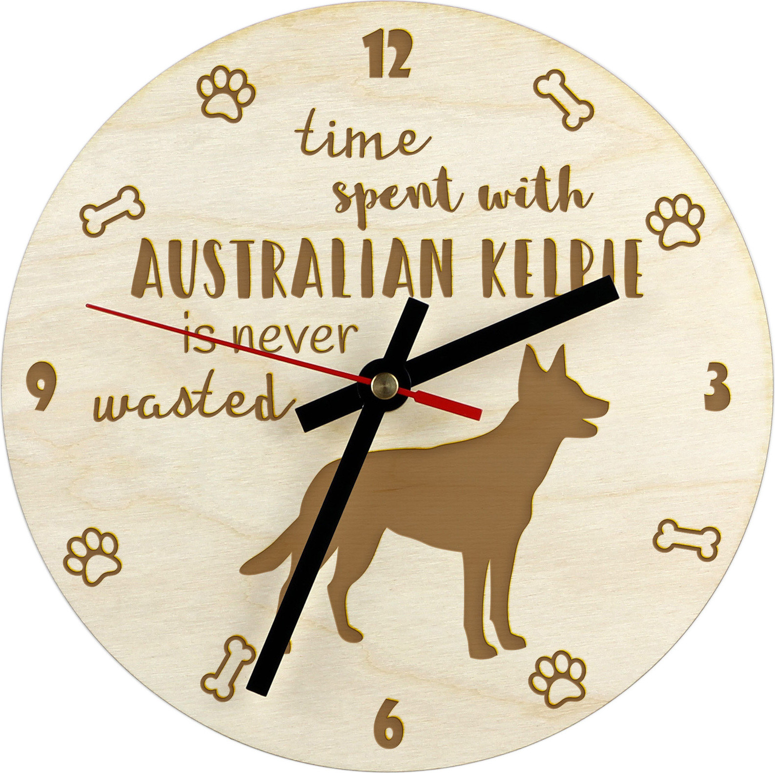 Art-Dog Wandklok Australische Kelpie