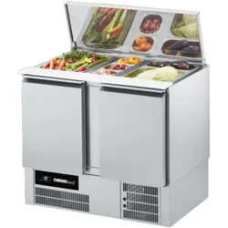 CHROMOnorm Saladette mit 2 Türen
