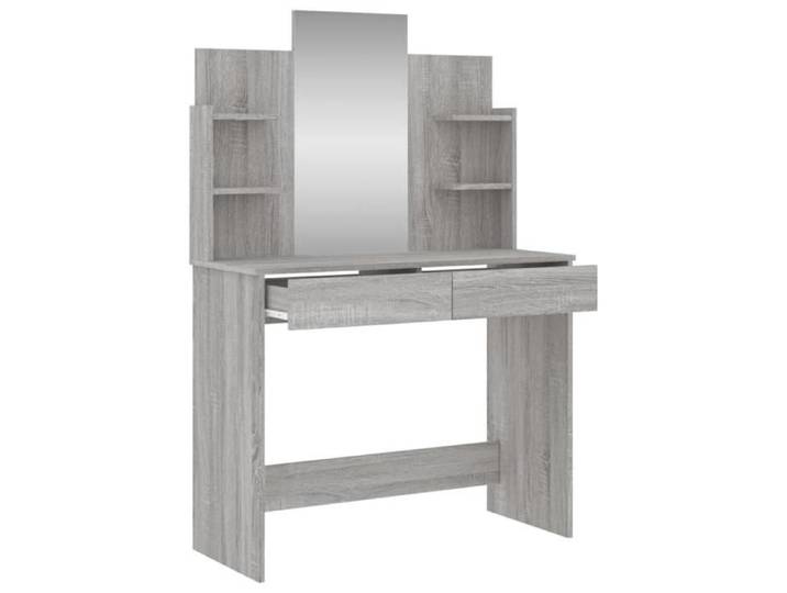 Coiffeuse - ESTINK - 85670 - Sonoma gris - Bois d'ingénierie - Miroir inclus