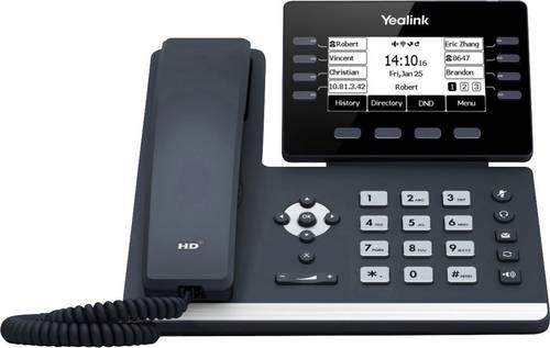 Yealink SIP-T53W Schnurgebundenes Telefon, VoIP Bluetooth, Freisprechen, für Hörgeräte kompatibel, Headsetanschluss, Optische Anrufsignalisierung