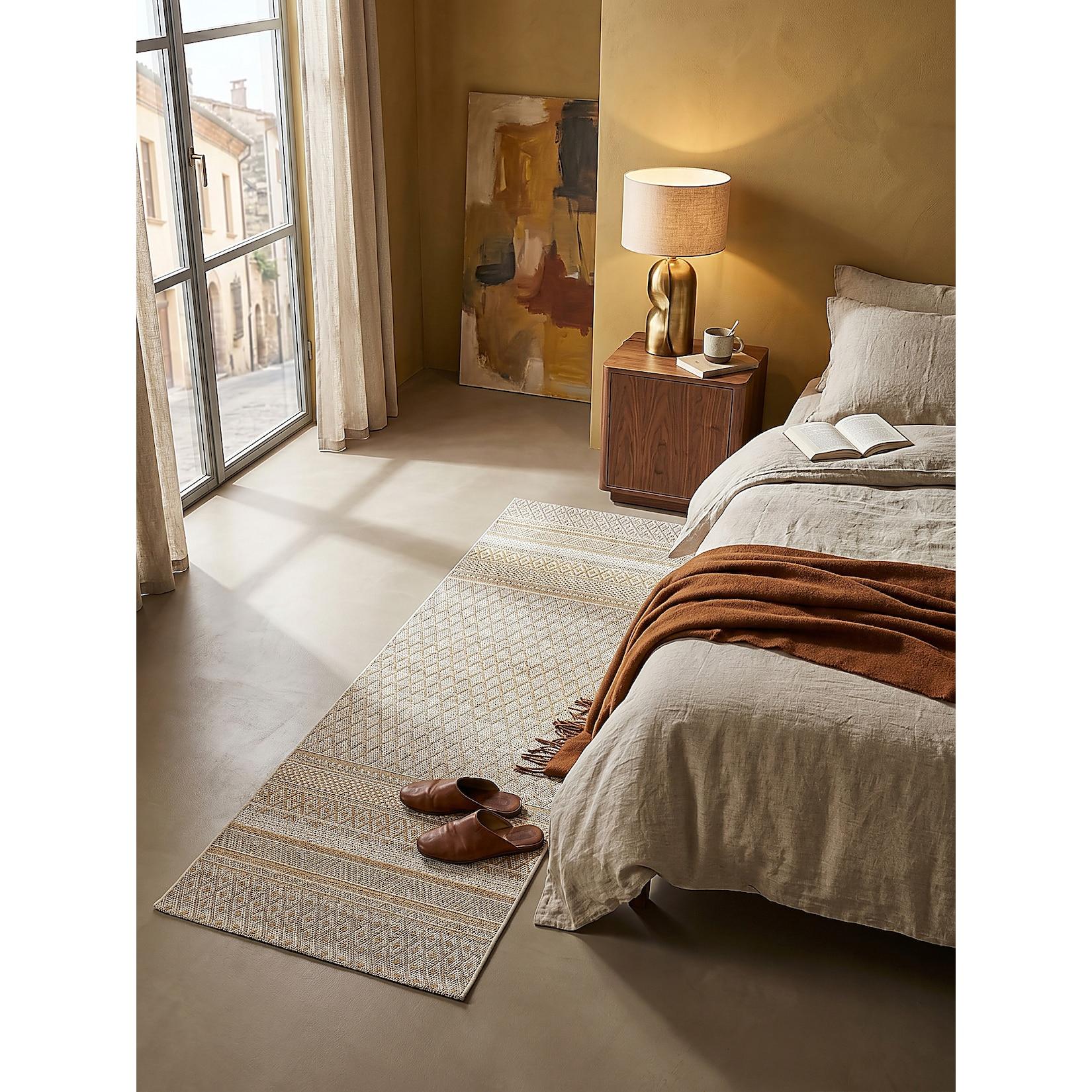 Läufer Flachgewebe Beige 80x150 cm - ESERA Kadima Design
