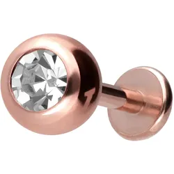 Titan Labret mit Innengewinde KRISTALL