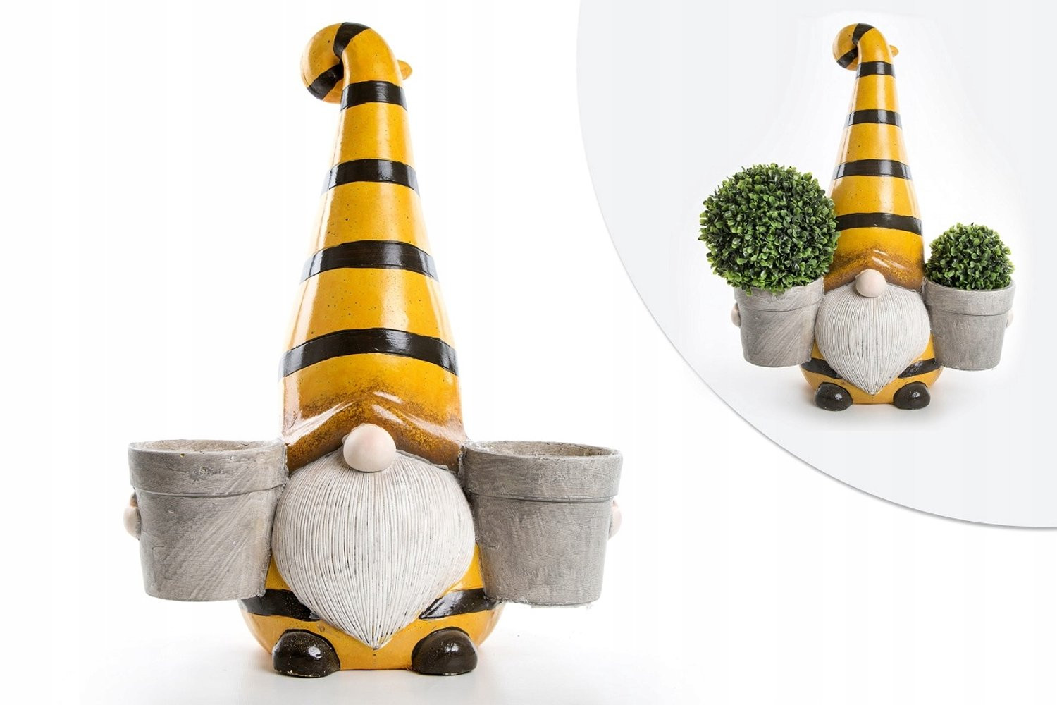 Keramieken Tuinkabouter Figuur met Potten, Hoogte: 65 cm