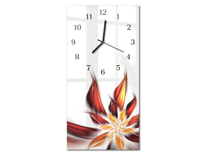 Tulup Wanduhr 60x30 cm - Blumenallee, Mehrfarbig, Glas, Rechteckig, 30x60x0.4 cm, Dekoration, Uhren, Wanduhren