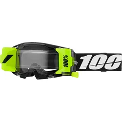 100 Percent ARmatic Forecast, Crossbrille - Schwarz/Weiß/Neon-Grün Klar