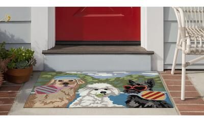 Lush Decor Frontporch Pickled Pups Indoor/Outdoor Rug