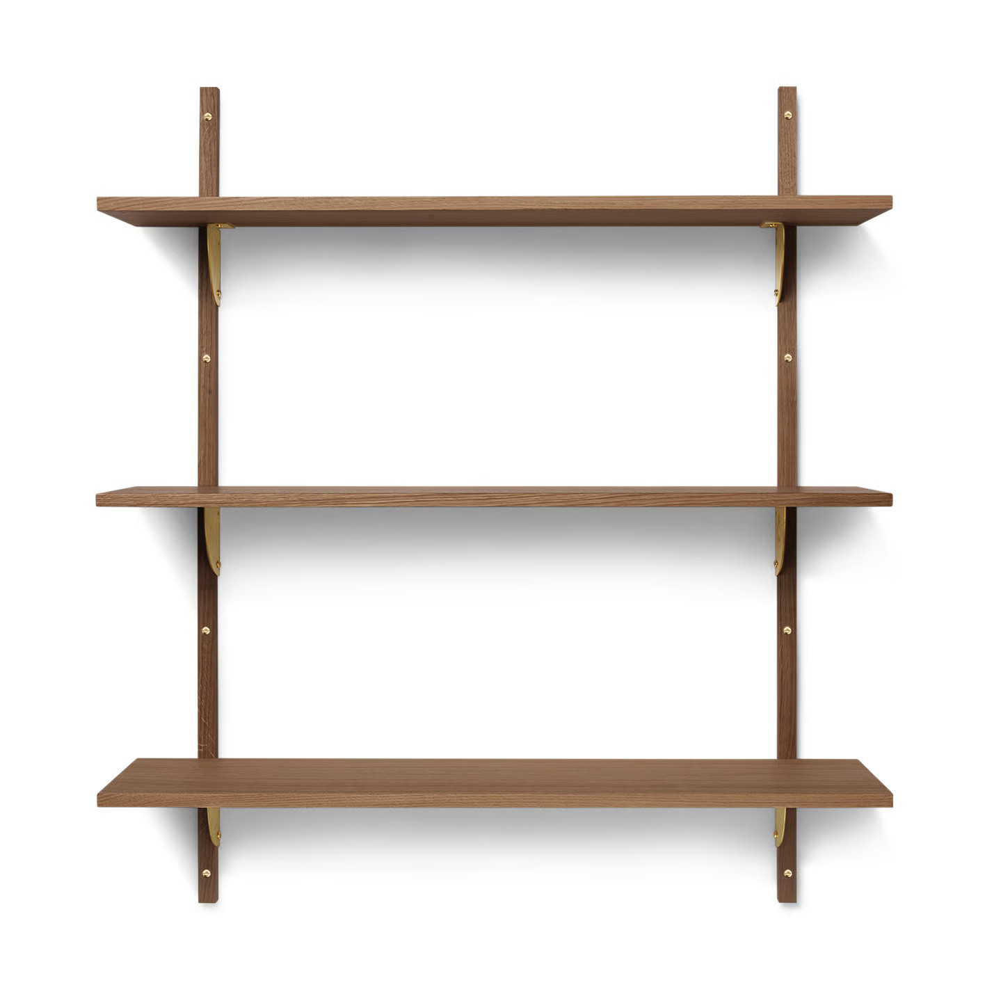 Ferm Living Sector plank triple wide wandplank in Smoked Oak en messing