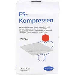 Es-Kompressen Unsteril 10x10cm 12F 100 ST