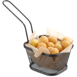 HENDI Miniatur-Frittierkörbe stapelbar, schwarz, 105x90x(H)60mm