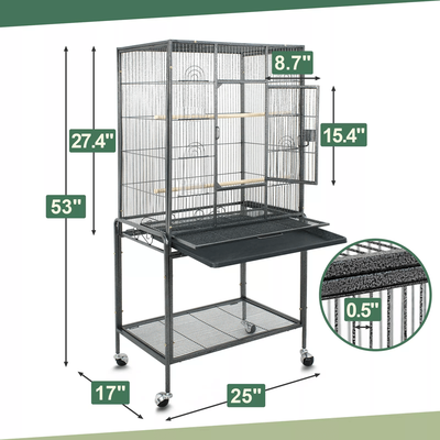 Inspire Essentials "53 Inch Extra Large Bird Cage With Locking Door For Macaws Parrots Cockatoos And Finches 53"""