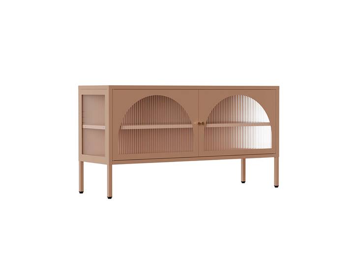 Oviala - Meuble TV coloré 115 cm en métal style moderne