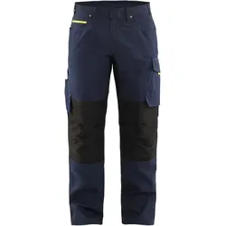 Stretch Servicehose "1495" - C148 - dunkelmarine/gelb