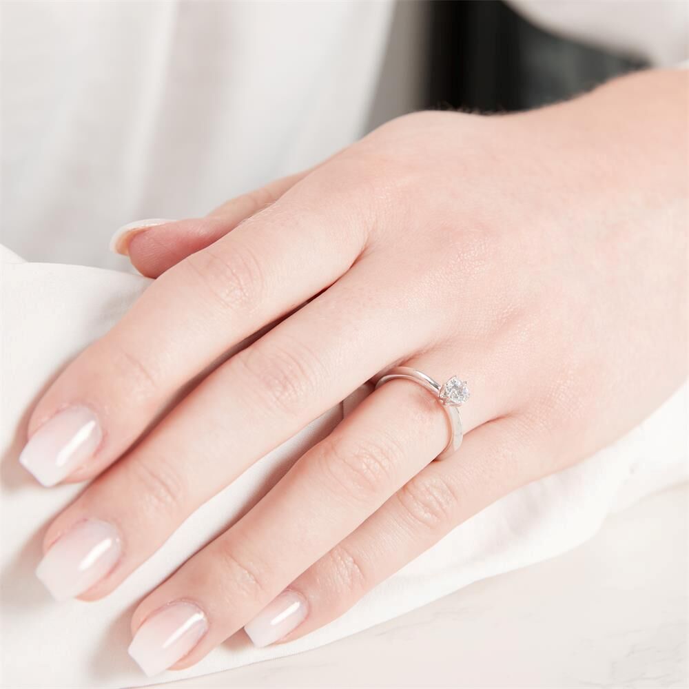 Unique Verlobungsring Silber Krappen Zirkonia 5,0 mm silber