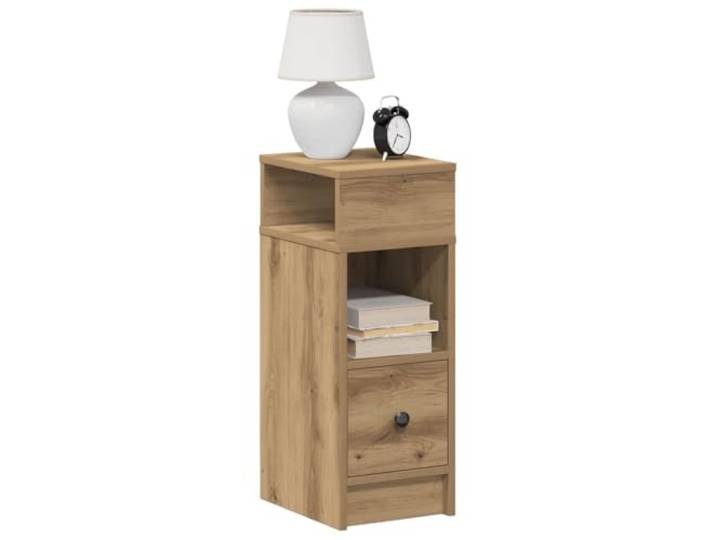 HEFZGDB Nachttische 2 Stück mit Schublade Artisan-Eiche 25x31x66 cm Holzwerkstoff Stauraum Schlafzimmer Möbel