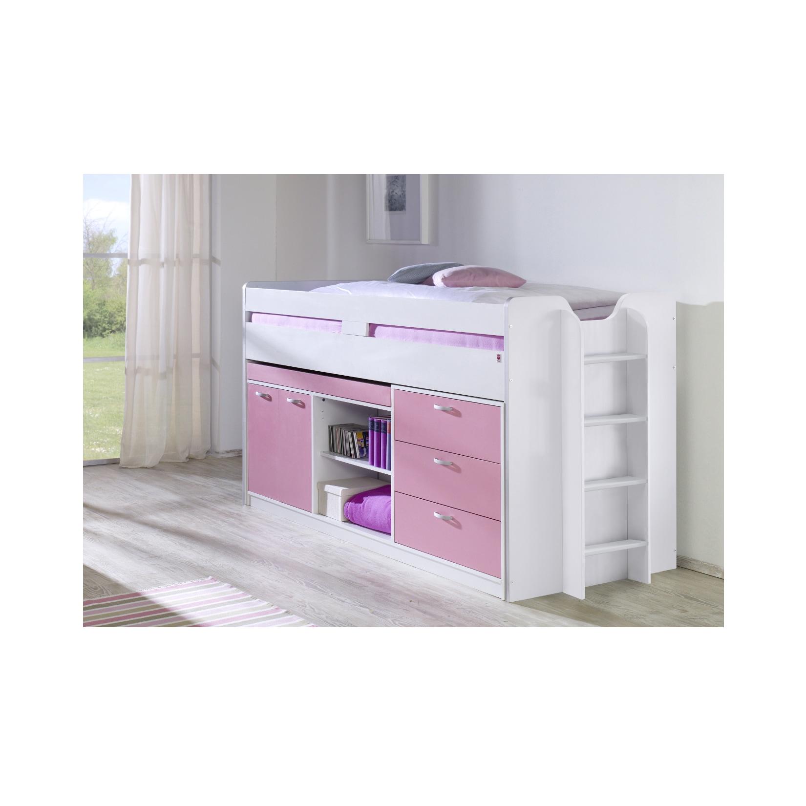 Relita - Hochbett Ponny -versch. Ausführungen -Weiß/Rosa