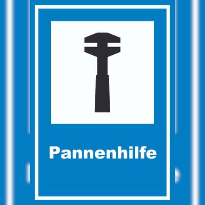 HB-Druck Pannenhilfe Schild A6 (105x148mm)