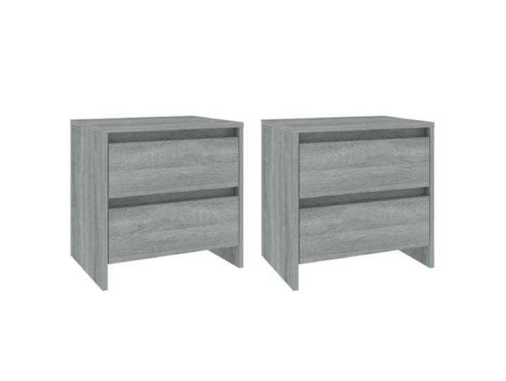Heofavd Nachttische 2er Set Grau Sonoma 45x34,5x44,5 cm Holzwerkstoff