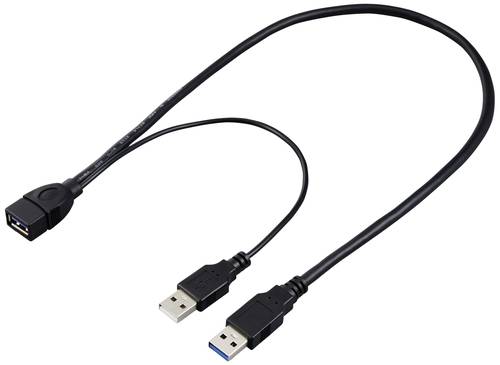 Renkforce USB-Kabel USB 3.0 USB-A Stecker, USB-A Buchse 0.50m Schwarz RF-5719752