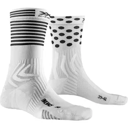 X-SOCKS Bike Race 4.0 Fahrradsocken W011 - arctic white/dot/stripe 45-47