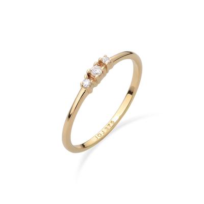Diamantring ELLI DIAMONDS "Ring Laborgezüchtete Diamanten Weiß (0.075 ct) 375 Gelbgold" Gr. 52, gold, Fingerringe, Damen, 52, Gelbgold 375, Diamantring