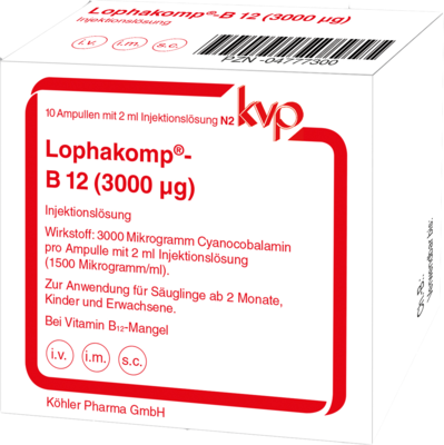Köhler Pharma GmbH LOPHAKOMP B12 3.000 µg Injektionslösung 10X2 ml 04777300