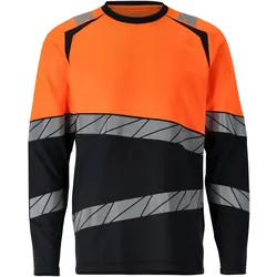 Warnschutz-Langarmshirt "Accelerate Safe" - L - marine/leuchtorange