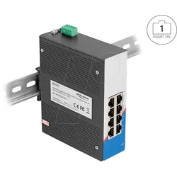DELOCK 80163 - Industrie Gigabit Ethernet Switch 8 Port RJ45 für Hutschiene