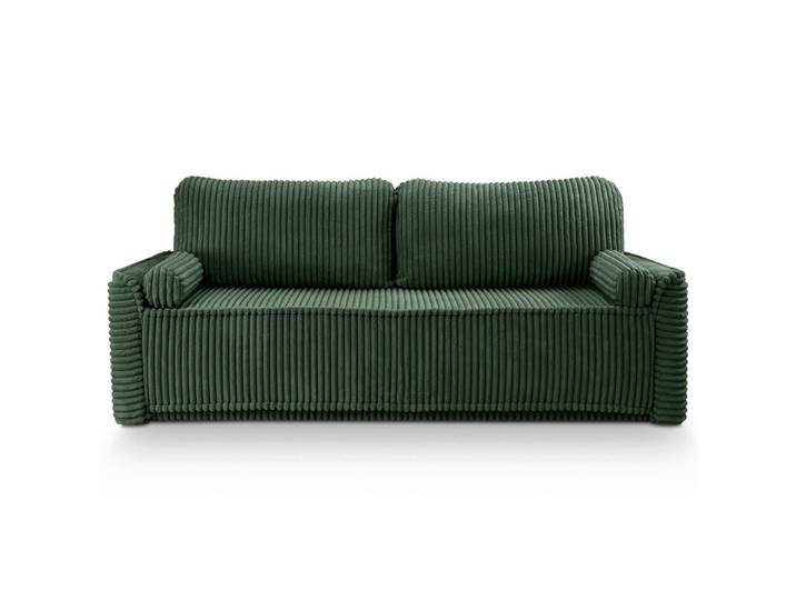 Mid.you Schlafsofa Grubs, Smaragdgrün, Kunststoff, 2-Sitzer, Füllung: Polyurethan (PUR),Polyurethan (Pur), 225x96x93 cm, Made in EU, FSC Mix, Wohnzimmer, Sofas & Couches, Schlafsofas, Schlafsofas mit Bettkasten