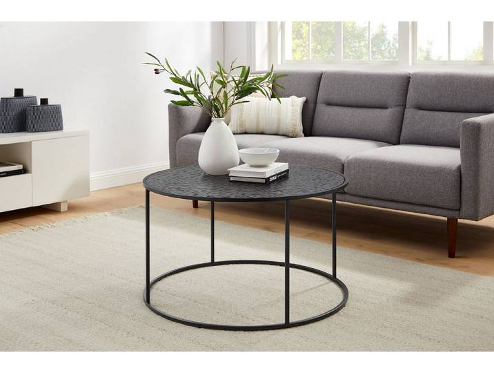 SalesFever Couchtisch Coffeetable Wohnzimmertisch für gemütliche Stunden (1-St), Glasplatte mit Strukturoptik