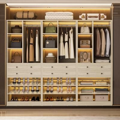 Rackcog Grimm 28'' Closet Organizer with Shoe Racks and Drawers, Closet System with Hanging Rod and Adjustable Shelves