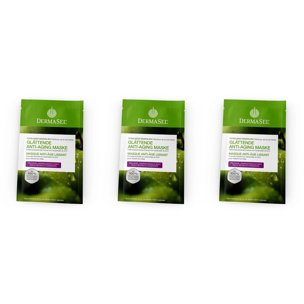 DermaSel Totes Meer Mineralien Glättende Anti-Aging Maske 3x12 ml Gesichtsmaske