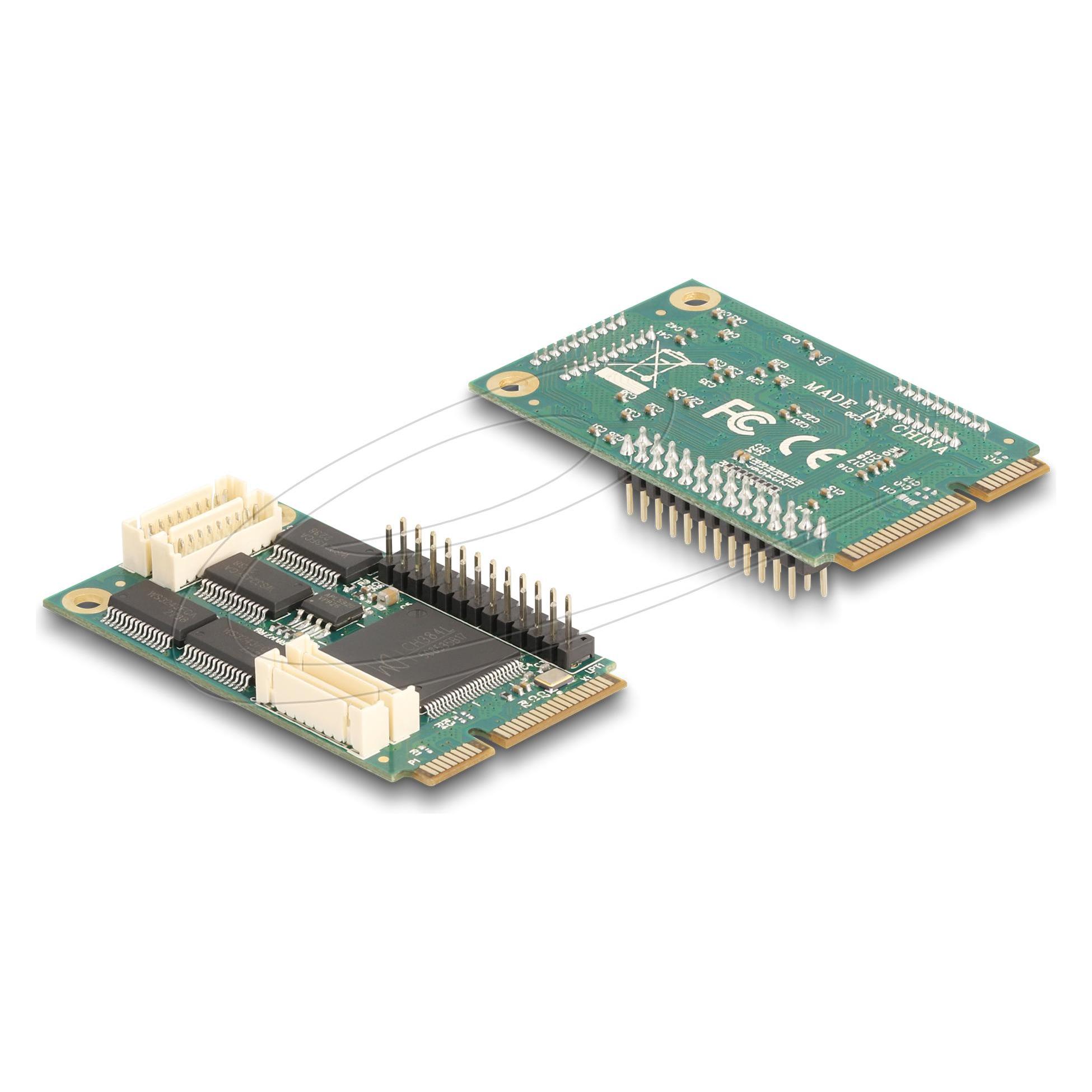 Delock Mini PCIe I/O PCIe full size 4 x Seriell RS-232, 1 x (95279)