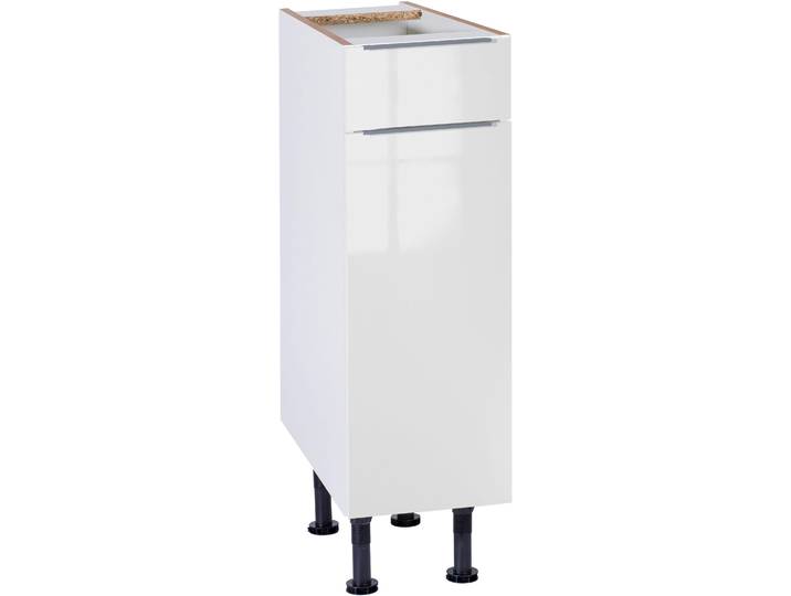 Unterschrank OPTIFIT Tara , weiss (weiß glanz), B:30cm H:87cm T:58,4cm, Schränke, Unterschrank, mit Vollauszug und Soft-Close-Funktion, Breite 30 cm